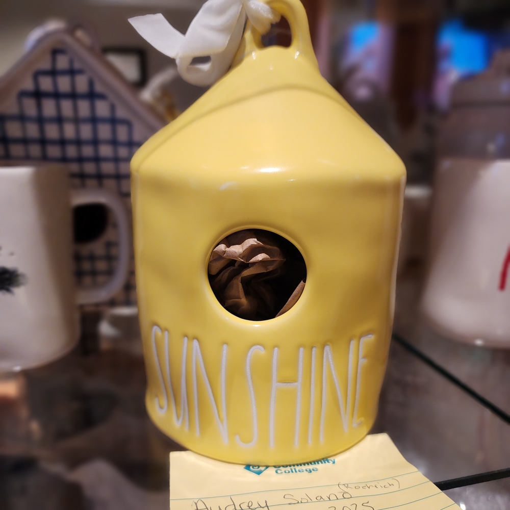Rae Dunn Yellow Sunshine Birdhouse